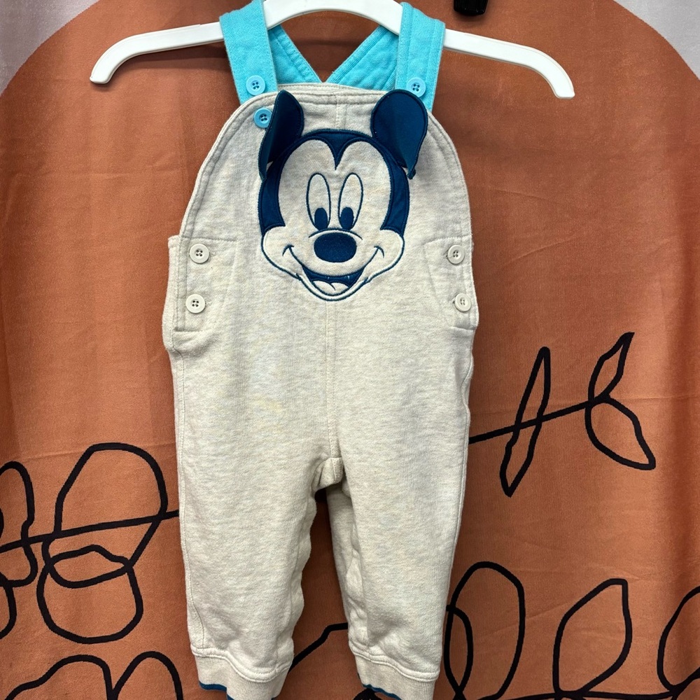 Mickey Mouse overalls 12-18 months